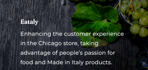 Eataly Chicago interior, Made in Italy products, customer engagement